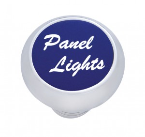Chrome Deluxe Dash Knob W/ Aluminum "Panel Lights" Sticker - Blue
