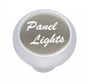 Chrome Deluxe Dash Knob W/ Aluminum "Panel Lights" Sticker - Silver