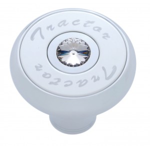 Chrome Deluxe Air Valve Knob With Stainless Steel "Tractor" Plaque & Diamond - Clear