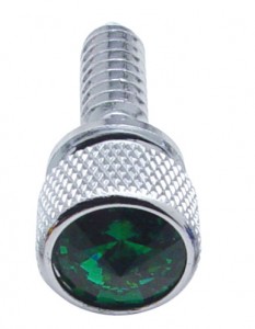 Chrome Peterbilt Dash Screws W/ Diamond - Green