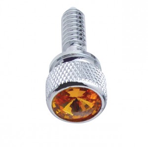 Chrome Peterbilt Dash Screws W/ Diamond - Amber