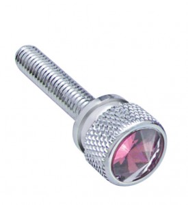(12/Card) Chrome Kenworth Dash Long Screws W/ Diamond - Purple