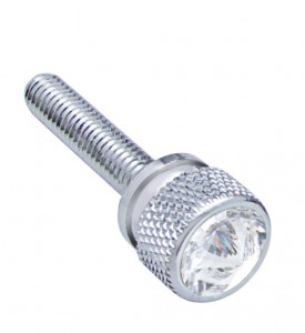(12/Card) Chrome Kenworth Dash Long Screws W/ Diamond - Clear