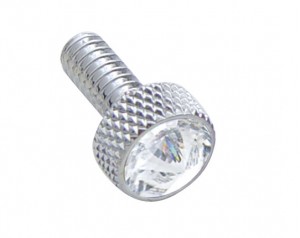(2/Card) Chrome Peterbilt Small Dash Screw W/ Diamond - Clear
