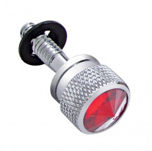 (6/Card) Chrome Peterbilt Dash Screw W/ Diamond - Red