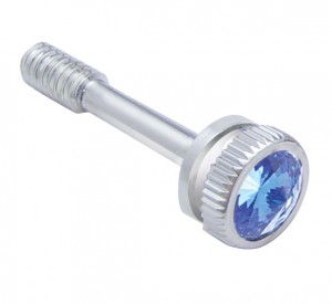 Chrome Peterbilt 357 Dash Screw W/ Diamond - Blue