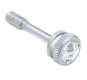 Chrome Peterbilt 357 Dash Screw W/ Diamond - Clear