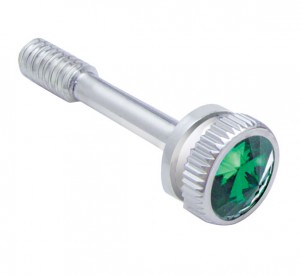 Chrome Peterbilt 357 Dash Screw W/ Diamond - Green