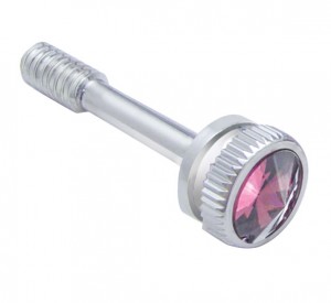 (5 /Card) Chrome Peterbilt 357 Dash Screw W/ Diamond - Purple