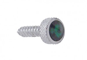 (6/Card) Chrome Kenworth Upper Dash Screw W/ Diamond - Green