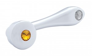 Chrome Window Crank W/ Slot Adaptor - Amber Diamond