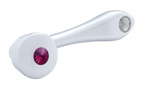 Chrome Window Crank W/ Slot Adaptor - Purple Diamond