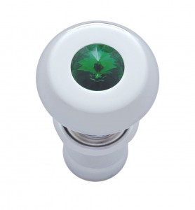 Chrome Deluxe Cigarette Lighter W/ Diamond - Green