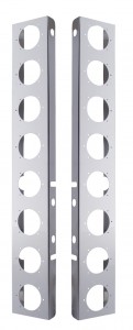 (2/Bulk) Stainless Steel Peterbilt Air Cleaner Bracket W/ Sixteen 2" Light Cutouts