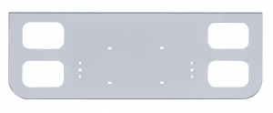 Chrome Rear Center Light Panel W/ 4 Rectangular Light Cutouts