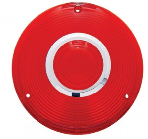 Plastic Turn Signal Lens W/ Chrome Rim - Red