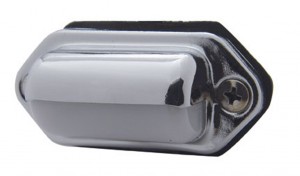 Rectangular License Light W/ Chrome Housing - White