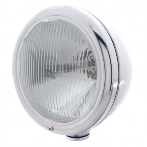 Stainless Steel "Classic" Peterbilt Headlight W/O Signal Light - H4 Halogen