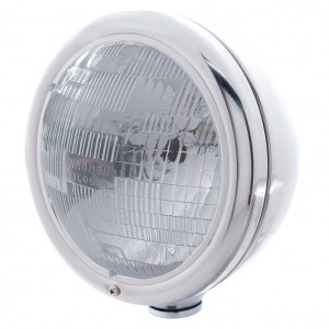 Chrome "Classic" Peterbilt Headlight W/O Signal Light - H6024 Halogen