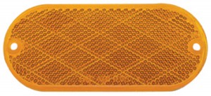 4 5/16" X 1 7/8" Oval Quick Mount Reflector - Amber