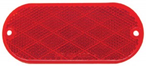 4 5/16" X 1 7/8" Oval Quick Mount Reflector - Red