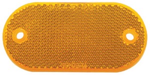 (2/Bulk) 4" X 2" Oval Quick Mount Reflector - Amber