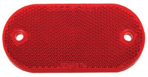 4" X 2" Oval Quick Mount Reflector - Red