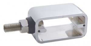 Chrome Double Face Rectangular Straight Mount Light Housing - Single Stud Mounting