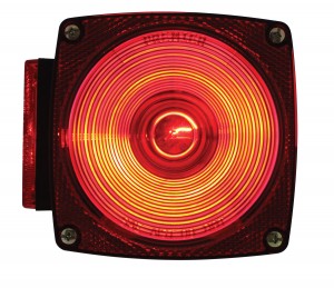 Incandescent 2" Stud-Mount Combination S/T/T Light W/ License Light - Red
