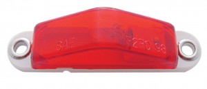 Incandescent Mini Triangle Clearance/Marker Right W/ White Base - Red