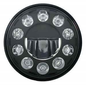 11 High Power Led 7" Crystal Headlight - Black