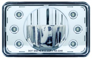 165Mm Rectangular Crystal Headlight Bulb With 1 High Power Led And 6 Led Position Light - Low Beam Only