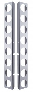 (2/Bulk) Stainless Steel Peterbilt Rear Air Cleaner Light Bracket W/ Sixteen 2" Light Cutouts