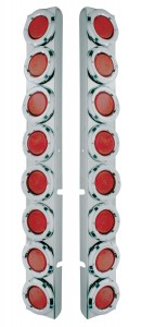 (2/Bulk) Stainless Steel Peterbilt 16 Light Cutout Rear Air Cleaner Light Brakcet W/ 2" Incandescent Flat Light W/ Ss Bezel - Red