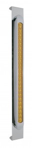 Stainless Steel Mirror Bracket W/ 23 Amber Led 17 1/4" Light Bar With Bezel - Amber Lens