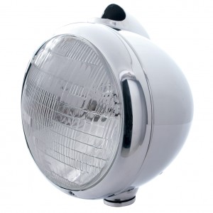 Chrome "Guide" Peterbilt Headlight - 6014 Sealed Beam