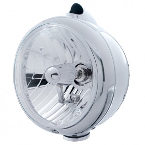 Chrome "Guide" Peterbilt Headlight - Crystal H4 Halogen