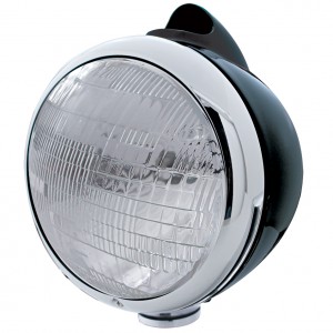Black "Guide" Peterbilt Headlight - 6014 Sealed Beam