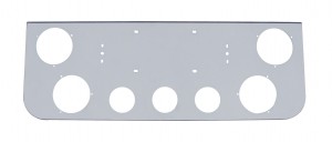 Chrome Rear Center Light Panel W/ Four 4" & Three 2 1/2" Light Cutouts
