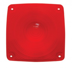 Plastic Square Turn Signal Light Lens - Red