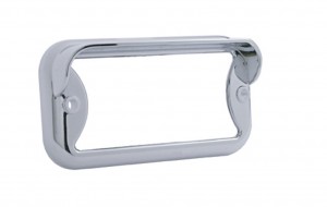 Chrome Plastic Small Rectangular Clearance/Marker Light Bezel - Horizontal Visor