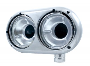Polished Aluminum Peterbilt 359 Dual Headlight Housing
