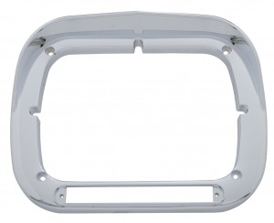 Chrome 6" X 8" Headlight Led Cutout Bezel W/ Visor