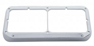 Chrome Plastic 14 Amber Led Rectangular Headlight Bezel - Chrome Lens