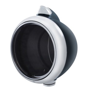 Blk. "Guide" Peterbilt Headlight W/ 5 Amber Led Vintage 682-C Series 2 Top Mount Light - Clear Lens