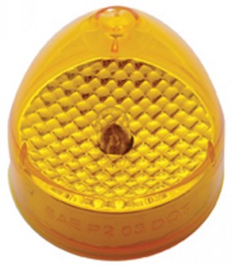 Incandescent 2 1/2" Crystal Clearance/Marker Beehive Light - Amber