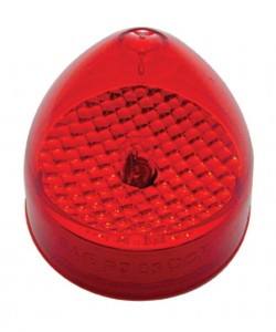 Incandescent 2 1/2" Crystal Clearance/Marker Beehive Light - Red