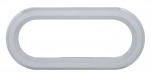Chrome Plastic Oval Twist-On Bezel