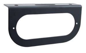 Black Steel Light Bracket W/ 1 Oval Light Cutout