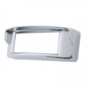 Chrome Plastic Rectangular Led Marker Light Bezel W/ Visor